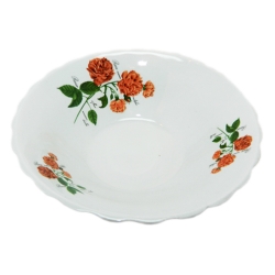 Тарілка біла глибока 0,5л "помаранчева гвоздика" (12 шт/пак)