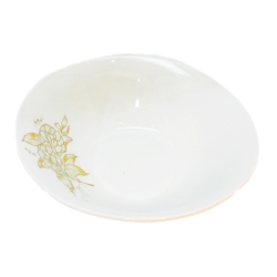 Тарілка біла глибока квадратна 0,5л "рожева троянда" (12шт/пак)