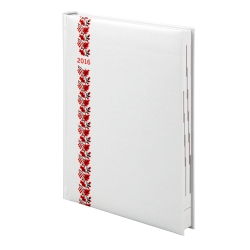 Щоденник 2016 Стандарт Графо білий, укр. орнамент 1