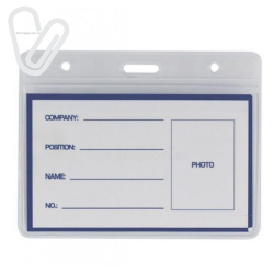 Бейдж горизонт. проз. 100*82 мм, вкладка 88*54 мм zip lock Axent 10шт