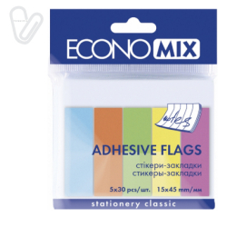 Закладки паперові 15*45 (5цв*30л) неон Economix