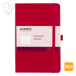 Блокнот 125*195 96л клітинка Partner червоний 