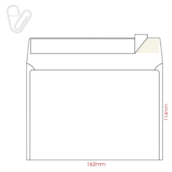 Конверт С6 скл білий пл.75г/м2 162х114 мм (50 шт/уп.)