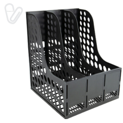 Лоток вертикальний збірний пласт. на 3 відділення, чорний