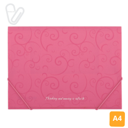 Папка на гумках  пласт. А4 Barocco рожева