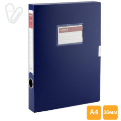 Папка-бокс 36мм А4 на липучці синя Axent 1736-02-A