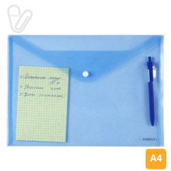 Папка-конверт на кнопці А4 прозор. Axent асорті - Фото 4