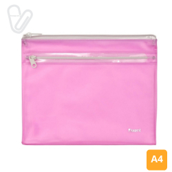 Папка-конверт на блискавці А4, 2 відділення, прозоро-рожева, Axent 1427-10-A