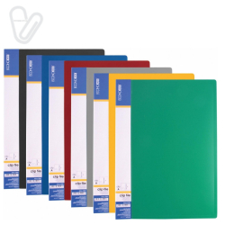 Швидкозшивач пласт. на пружині з карманом А4 Economix асорті