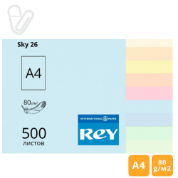 Папір кольор. А4 80г/м2 500л. пастель, блакитний Sky 26, REY Adagio