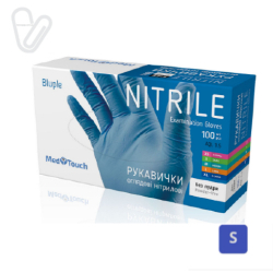 Рукавички нітрілові 3,5г S mediOk Nitrile (100шт./уп.), сині 