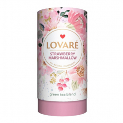 Чай зелений 80 гр Lovare ПОЛУБНИЧНИЙ_ЗЕФІР Полуниця Суниця Пелюстки волошки