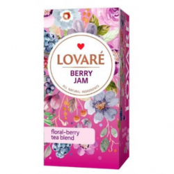 Чай квітковий 24 пак. Lovare ЯГОДНИЙ ДЖЕМ Суниця Каркаде Шипшина