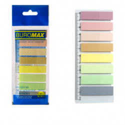 Закладки пласт. 12*45 (8кол*25л) пастель Buromax