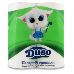 Рушник паперовий Диво 2-шар. білий (2 рул/пак.)