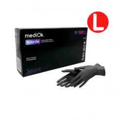 Рукавички нітрілові 3,7г L SPACE mediOk (100шт./уп.), чорніі