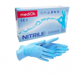 Рукавички нітрілові 3,5г L mediOk Nitrile BlueSky (100шт./уп.) сині