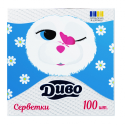 Серветки білі Диво 24х24см 100 шт.