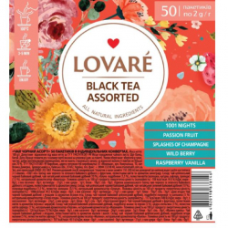 Чай черный 50 пак. Lovare ЧЕРНОЕ АССОРТИ