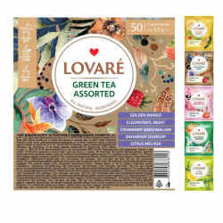 Чай зелений 50 пак. Lovare ЗЕЛЕНЕ АСОРТІ