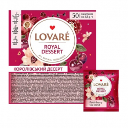 Чай квітковий 50 пак. Lovare КОРОЛІВСЬКИЙ ДЕСЕРТ Каркаде Вишня Апельсин Прянощі