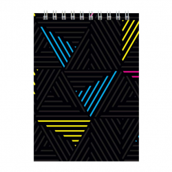 Блокнот А6 48л клітинка пруж. зверху карт. неон