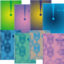 Блокнот А5 96л клітинка пруж. збоку карт. ламін. Геометрія, AXENT